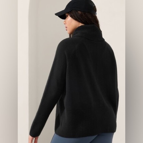 Athleta Alpine Black Merino Wool Cashmere turtleneck sweater Sz XL - Picture 13 of 16
